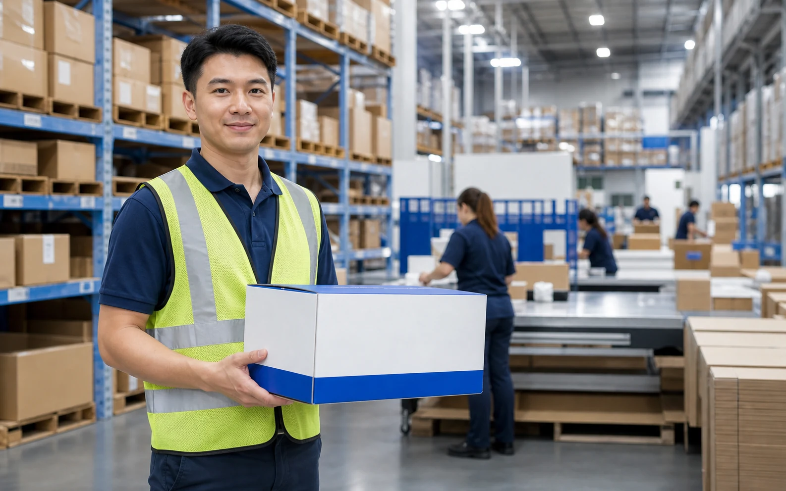 Warehouse team preparing a DTC brand shipment